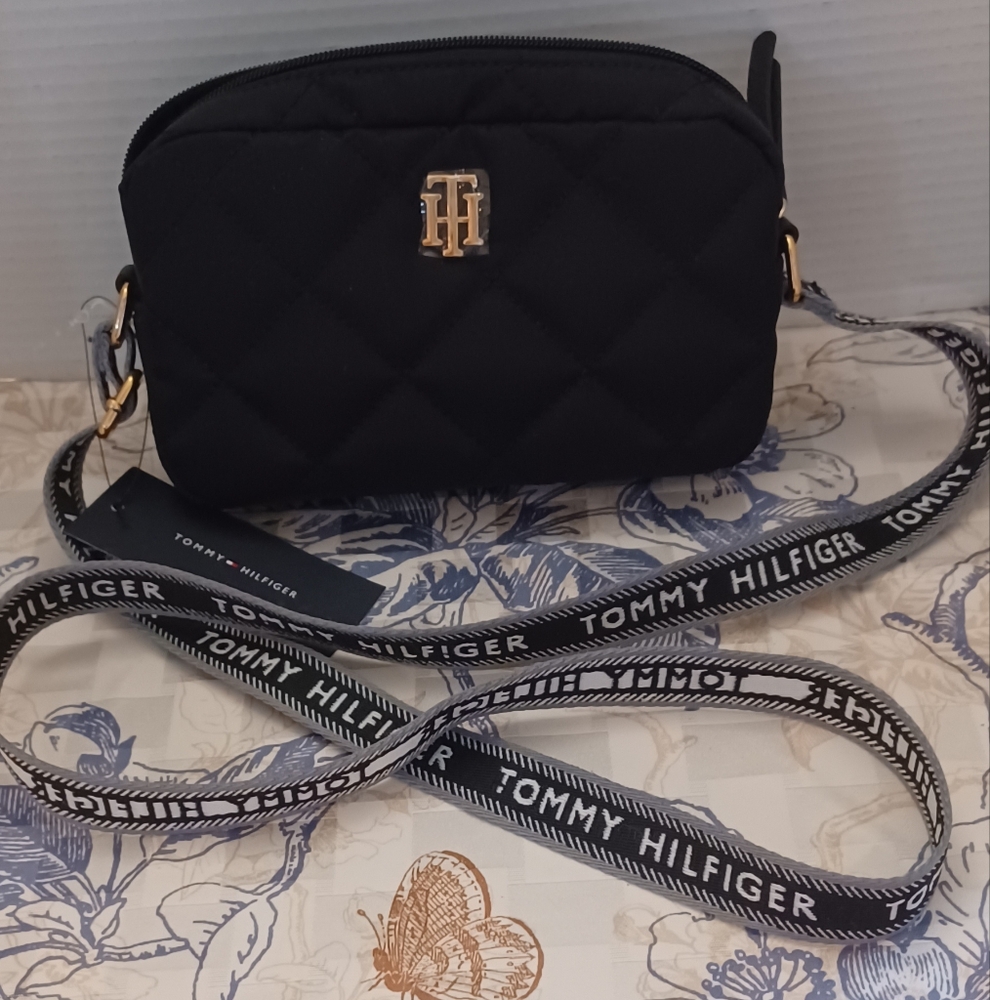 Tommy Hilfiger Black Quilted Crossbody Bag